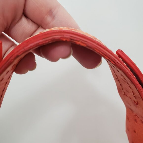 Dooney & Bourke J8611892 Pumpkin Orange Ostrich Leather Medium Hobo Shoulder Bag - Picture 12 of 16